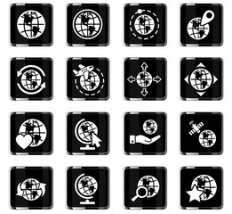 globes icon set