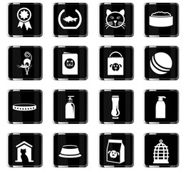 goods for pets icon set