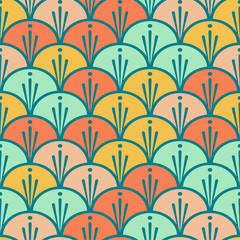 Seamless scales colorful pattern. Vector illustration