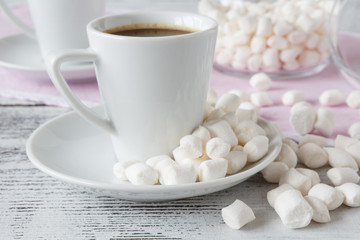 cup of coffee with marshmallow