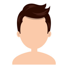 young man shirtless avatar character vector illustration design