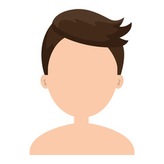 young man shirtless avatar character vector illustration design