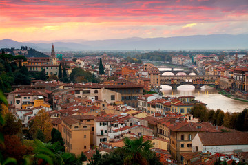 Fototapeta premium evening panoramic view of Florence