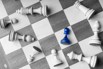 Chess business concept, leader & success from top view