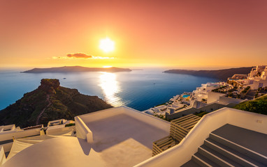 Amazing sunset at Imerovigli, Santorini, Crete, Greece. - Powered by Adobe