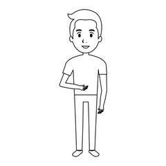 young man avatar character vector illustration design