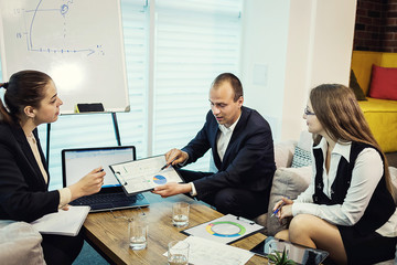 Business People Meeting Conference Discussion Corporate Concept,business team,business partners discussing documents and ideas,Business conference in a modern office