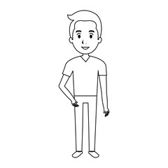 young man avatar character vector illustration design