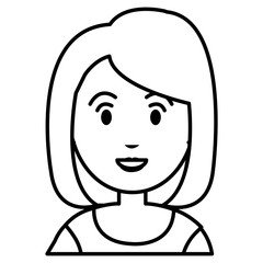 beautiful and young woman character vector illustration design