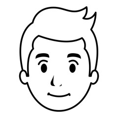 young man head avatar vector illustration design