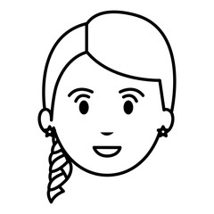 beautiful and young woman head vector illustration design