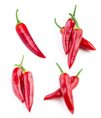 red chili peppers isolated