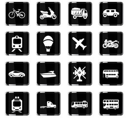 transport types icon set