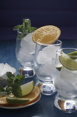 refreshing drinks with ice