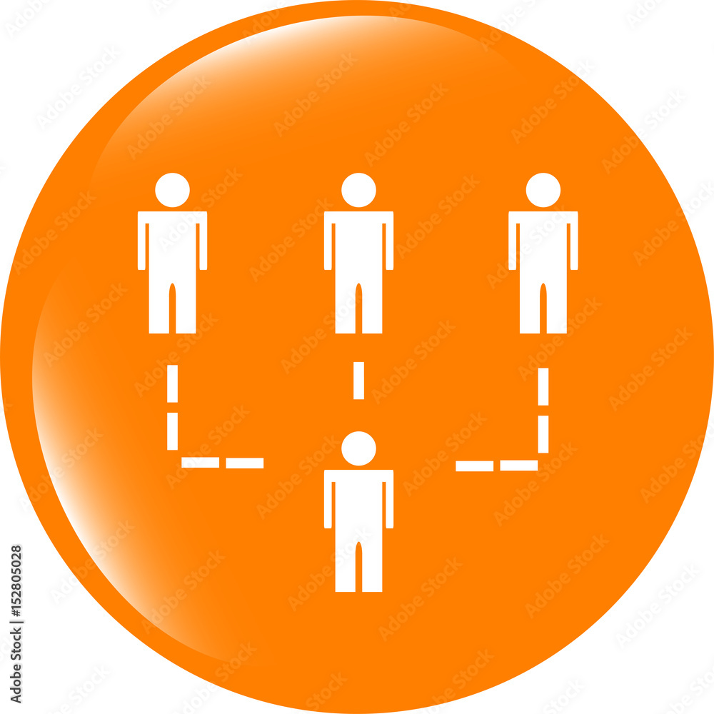 Poster icon button with net of man inside, isolated on white