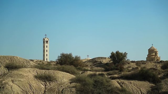 Al-Maghtas - historical place of baptism of Jesus Christ, Hashemite Kingdom of Jordan, is world heritage site on east bank of Jordan river, officially known as Baptism Site Bethany Beyond the Jordan