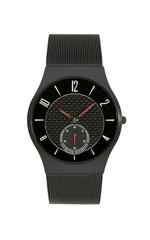 Black titanium wrist watch isolated  background