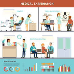 Fototapeta na wymiar Colorful Medical Examination Infographic Template