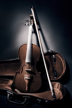 Violin bow with case classical music instrument