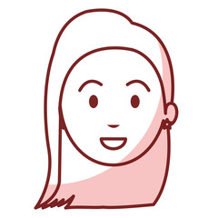 beautiful and young woman head vector illustration design