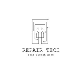 Repair Tech Logo Illustration Design