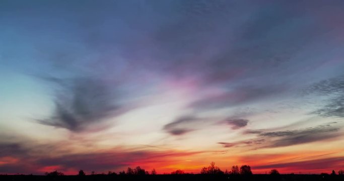 Rich colors autumn sunrise Time-lapse