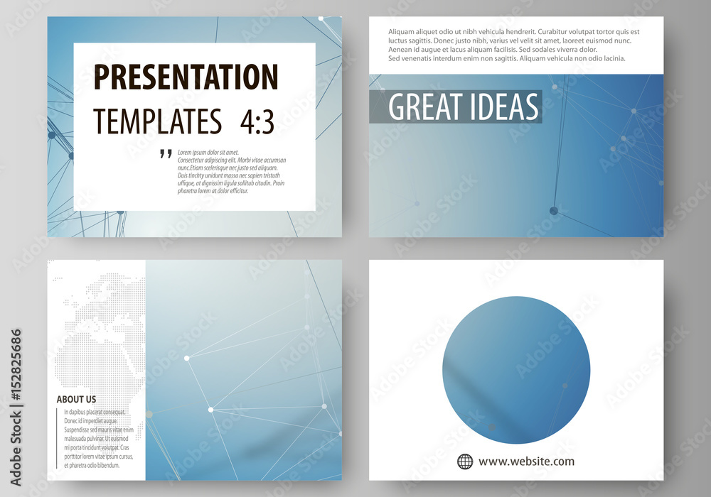Fototapete set of business templates for presentation slides. easy editable abstract vector layouts in flat des