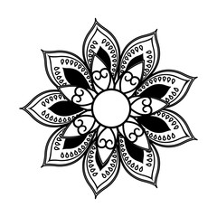 floral mandala bohemian culture meditation vector illustration
