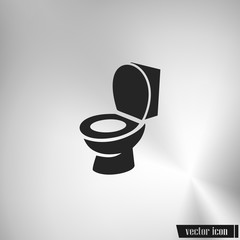 Toilet bowl flat vector icon