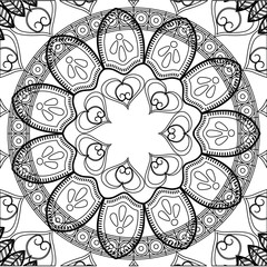 mandala ethnic detailed, relaxation scheme pattern vector illustration