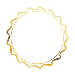 golden round frame element vintage stamp blank vector illustration