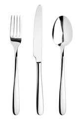 fork, knife, spoon, cutlery on white background, isolated