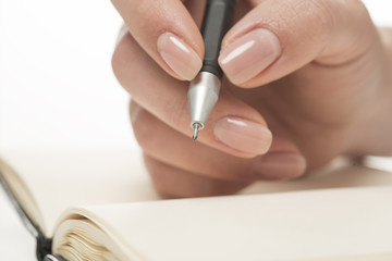 Writing pen hand