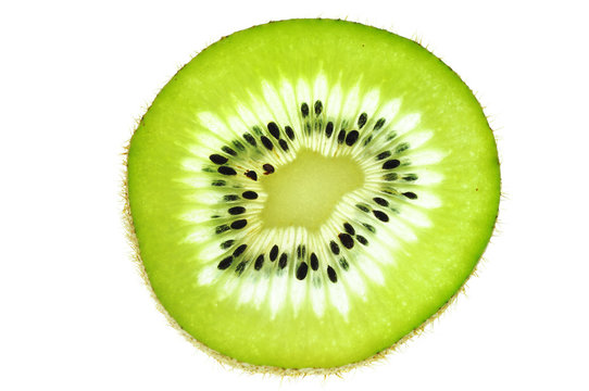 fresh slice kiwi fruit isolated on white background
