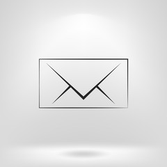 Flat style icon of envelope. E-mail