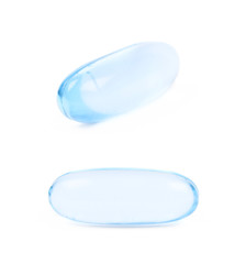 Single softgel pill isolated