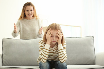 Quarrel between mother and daughter at home