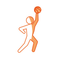 Basketball player athlete icon vector illustration graphic design
