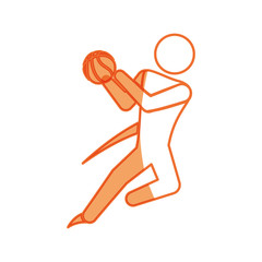 Basketball player athlete icon vector illustration graphic design