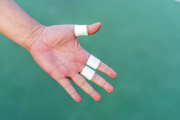 hand of sport man with protection tape