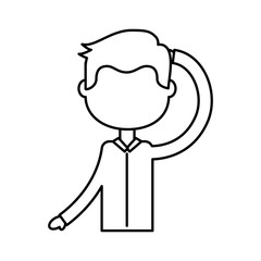 isolated fitness boy exercising icon vector illustration