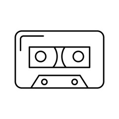 isolated audio cassette tape vector illustration