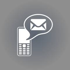 Phone icon with message stock vector illustration flat design