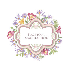 Floral background. Flower bouquet cover. Spring nature flourish greeting card