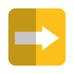 arrow icon over yellow square and white background. colorful design. vector illustration