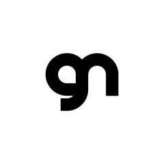 Initial Letter GN Rounded Lowercase Logo