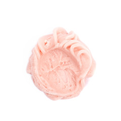 Smeared frosting cream isolated