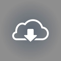 cloud download icon stock vector illustration flat design