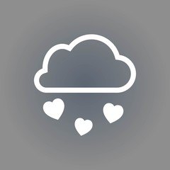 from the cloud falling hearts icon stock vector illustration flat design
