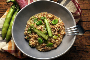 Risotto Asparagus officinalis Vicia faba